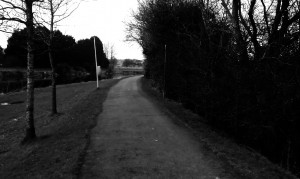 Cycle path where a strange shadow figure was seen