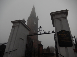 St. Michael's Churchyard in the fog