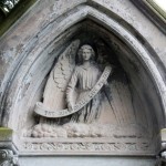 Sculpture on John Learmont's grave, St. Michael's